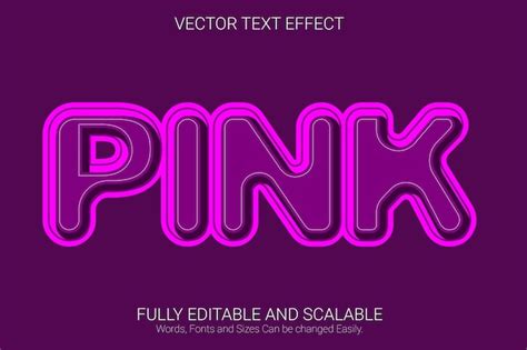 Premium Vector Pink Editable Text Effect Pink Color Text Style