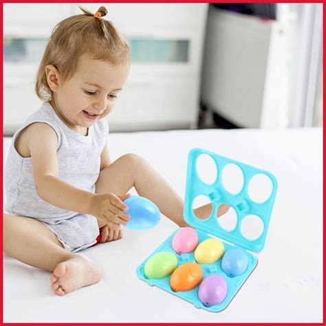 Egg Matching Toy Shape Sorting And Color Recognition Toys 6pcs Easter