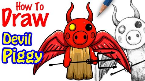 How To Draw Piggy Devil From Roblox Youtube