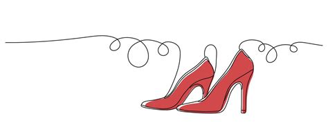 continuo dibujar uno línea mujer Zapatos icono dama zapatillas Zapatos