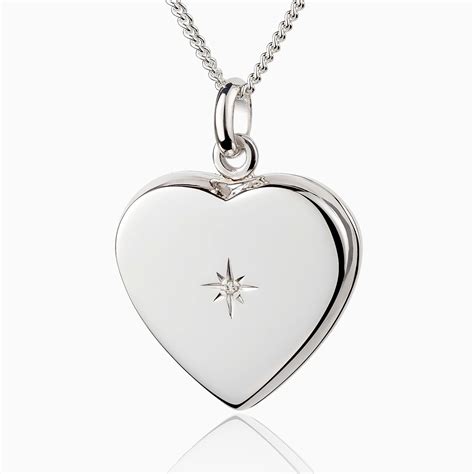 Diamond Silver Heart Locket – The Locket Tree