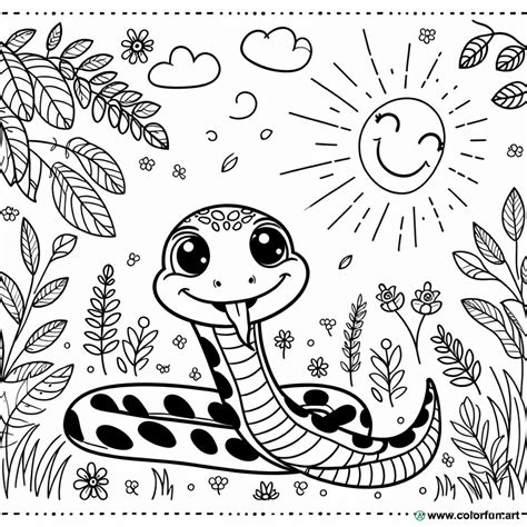 Dibujo Para Colorear De Una Serpiente Para Preescolar Descargar O Imprimir De Forma Gratuita