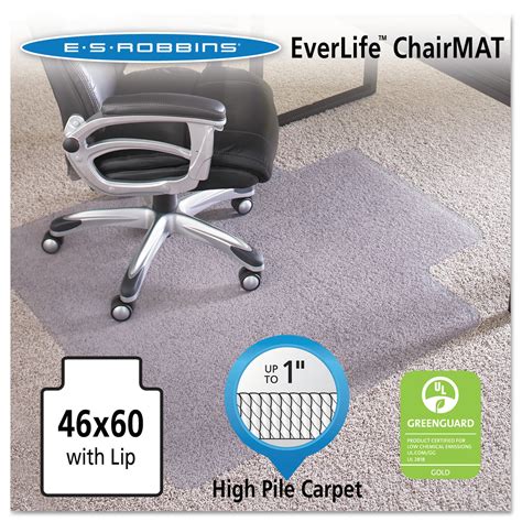 ES Robbins EverLife 46 x 60 Chair Mat for High Pile Carpet, Rectangular ...