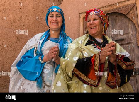 Berber Mother And Daughter Wearing Traditional Costume Ouarzazate Stock