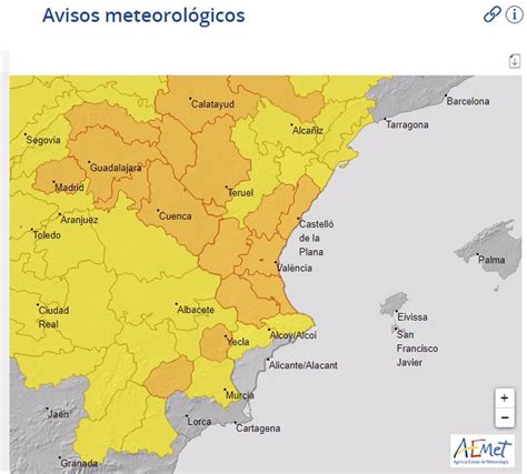 La DANA peninsular posa en avís taronja a part de les províncies de