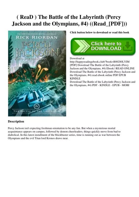 Ppt Read The Battle Of The Labyrinth Percy Jackson And The