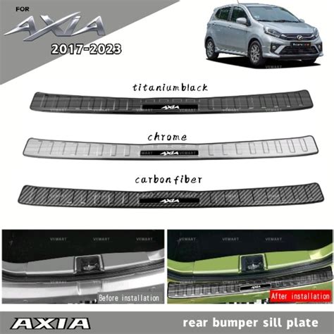 Vemart Perodua Axia Car Rear Bumper Sill Plate Accessories