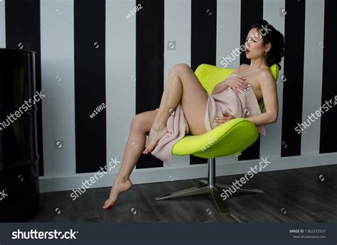 Sexy Brunette Girl Lingerie On Chair Stock Photo 1362372557 Shutterstock