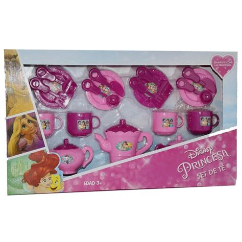 Set De Té Juguete Para Niña Disney Princesas Color Rosa Con 19