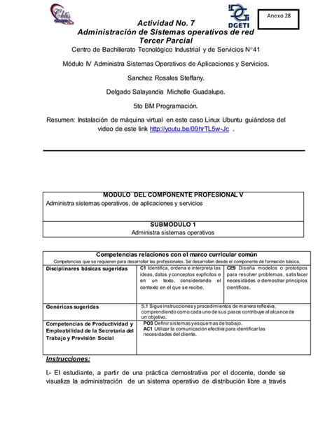 Anexo 28 Actividad 7 Adminsitracion De Sistemas Operativos En Red De