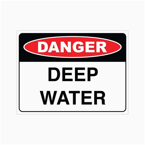 danger deep water sign  signs