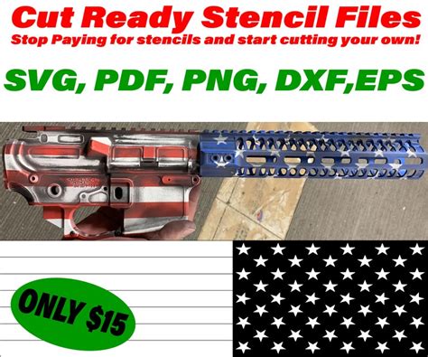 American Flag Ar Stencil Dxf File Svg Cerakote Flag Stencil Vinyl