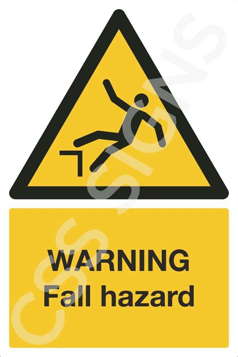 Warning Fall Hazard Sign | Sign Shop Ireland | CSS Signs