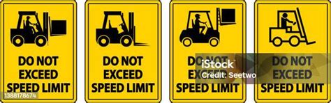 Do Not Exceed Speed Limit Label Sign On White Background Stock