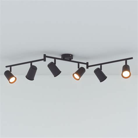 Riga Led Ceiling Light Tiltable Spotlights Gu Black