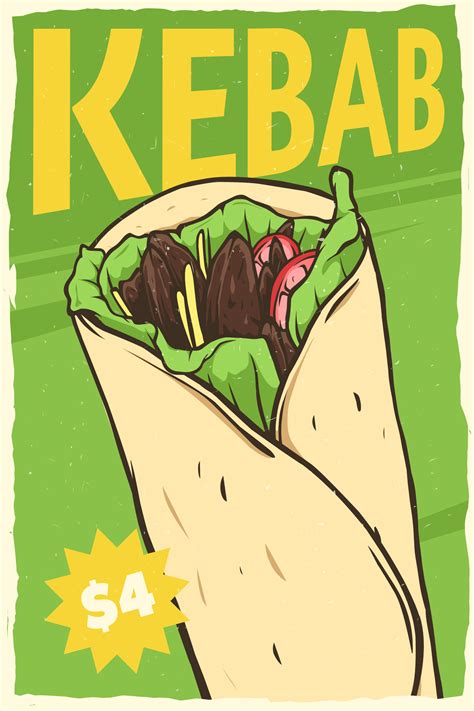 kebab food poster design for print 28707470 Vector Art at Vecteezy