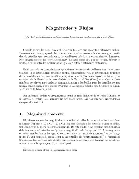 Estrellas Magnitudes Y Flujos Aaf Introducci On A La Astronom