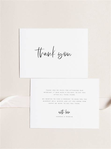 Printable Thank You Card Wedding Thank You Cards Instant Etsy Thank