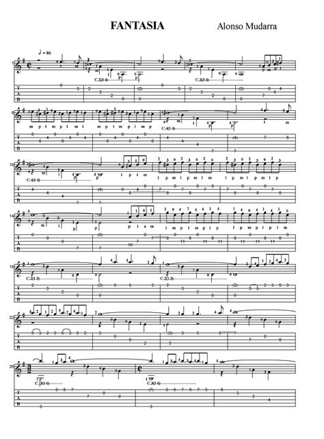 タブ譜付き楽譜 アロンソムダーラ ファンタジア Sheet music with Tab Alonso Mudarra FANTASIA