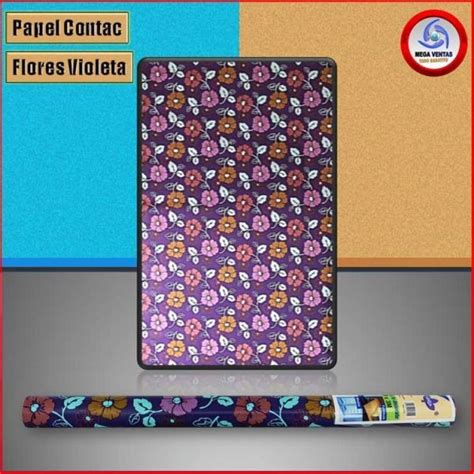 Papel Contac Flores Violeta Megaventas Mcm