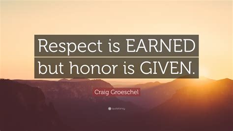 Craig Groeschel Quote Respect Is EARNED But Honor Is GIVEN