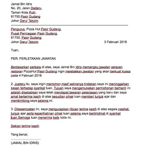 Contoh Surat Berhenti Kerja