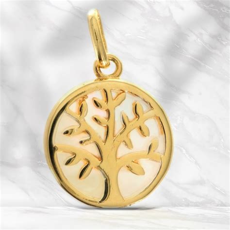 Pendentif Arbre De Vie Plaqu Or De Mm M Dailles Et Croix En Or