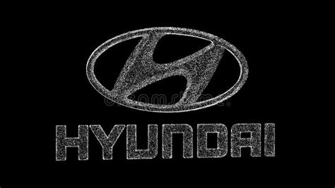 3D HYUNDAI Motor Company Logo Rotates on Black Bg. South Korean Car ...