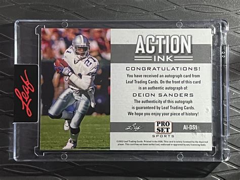 Mavin 2022 Leaf Pro Set Multi Sport Action Ink Autograph Deion