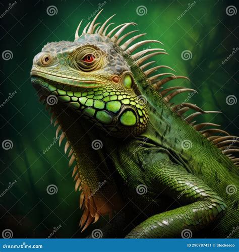 Stunning Solarized Iguana A Photorealistic Masterpiece Stock