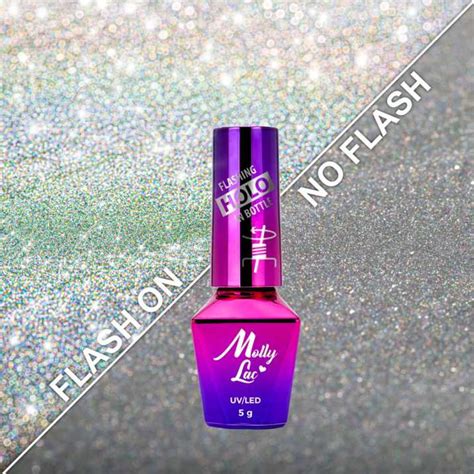 MOLLYLAC Lakier Hybrydowy Flashing Holo In Bottle 5g JustNails Pl