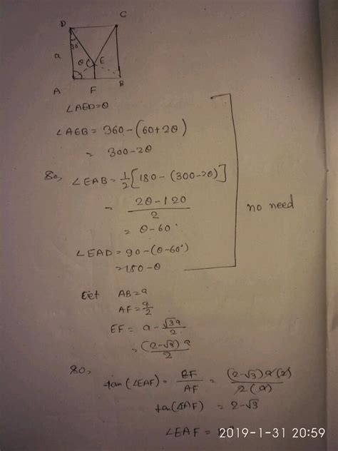 In The Adjoining Figure ABCD Is A Rhombus And EDC Is An Equilateral