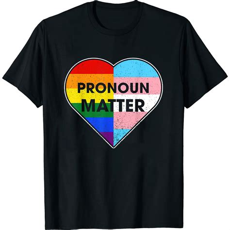 Womens Th Transgender Pronouns Matter Costume Lgbt Trans Heart T Shirt