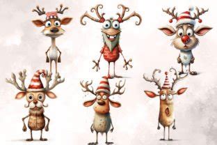 Cute Christmas Reindeer Clipart Graphic By Aspect Studio Creative Fabrica