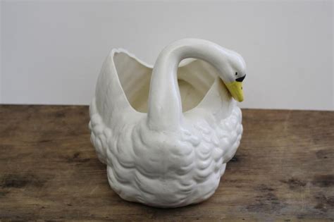 Indoor Planters Planters Pots Vintage Ceramic Swan Planter Made In