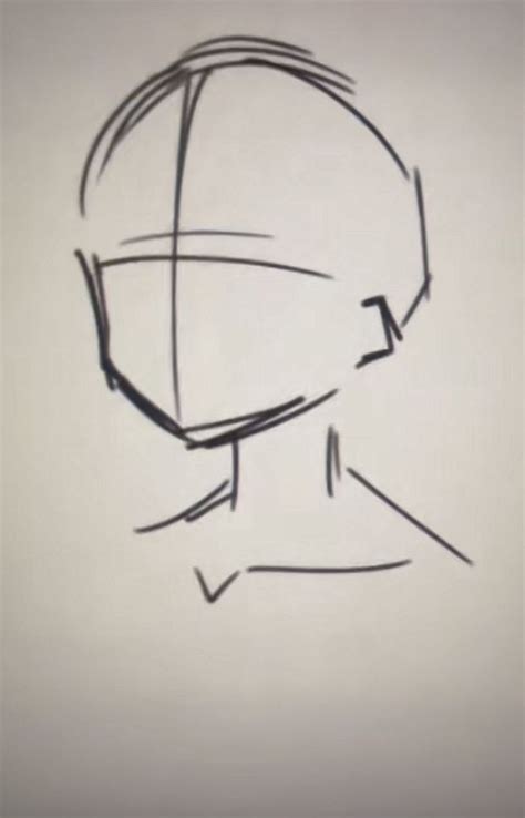 A Black And White Drawing Of A Man S Head With Lines Drawn On It