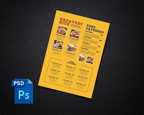 Complete Psd Food Menu Template for Restaurant,a4 Size Menu Template - Etsy