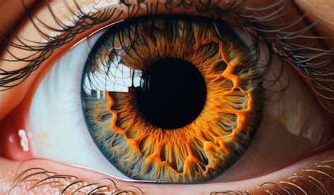 Premium Photo Macro Shot Of Human Eye With Orange Iris