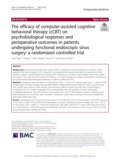 PDF The Efficacy Of Computer Assisted Cognitive Behavioral Therapy