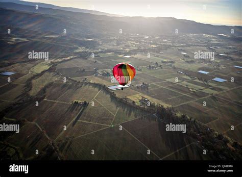 Hot air balloon over Napa Valley, California Stock Photo - Alamy