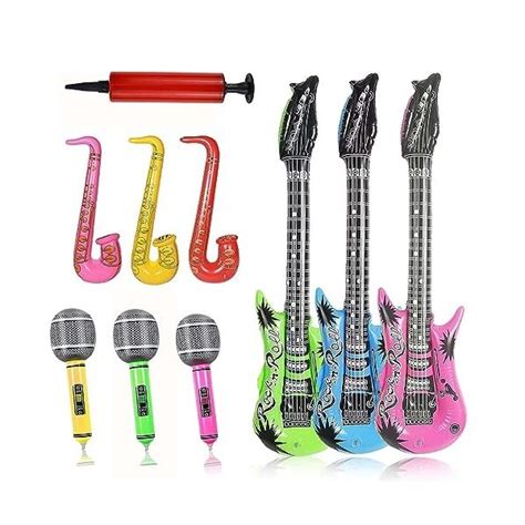 Lot de 10 instruments gonflables guitare gonflable colorée guitar