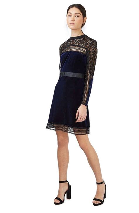 Topshop Lace And Velvet Dress Nordstrom Velvet Lace Dress Lace Aline