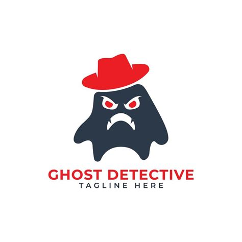 Ghost Detective Mascot Character Vector Art Template Logo Design