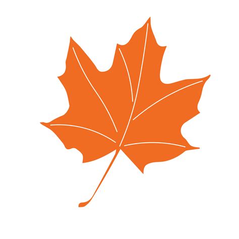 Autumn orange leaf, flat vector, single element, isolate on white 11712595 Vector Art at Vecteezy