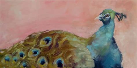 Original Blue Peacock Oil Painting, Tall Blue Bird Oil Painting, Fancy Bird Art - Etsy