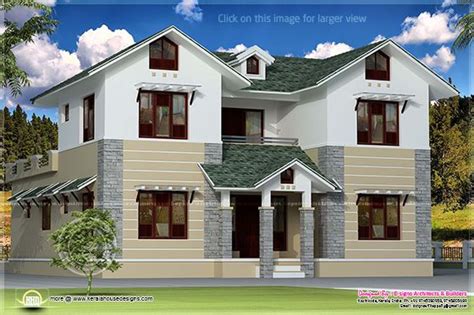 Square Feet Sloping Roof House Kerala Home Design And Floor