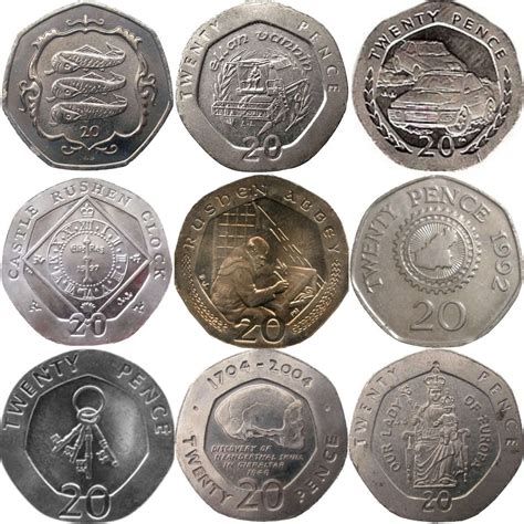 Various Territories Circulated 20p - CrawleyCoins