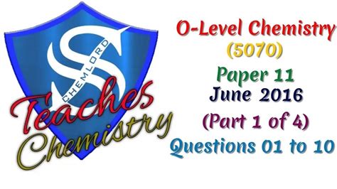 O Level Chemistry Paper June Part Of Youtube