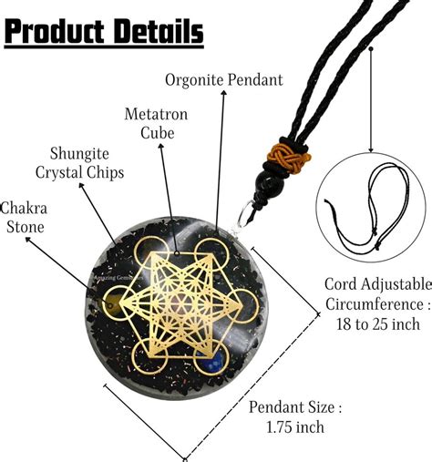 Amazing Gemstone Orgone Pendant With Shungite Crystal Metatron Cube EBay