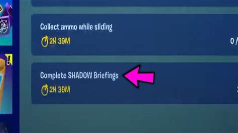 Complete Shadow Briefings Fortnite Daily Quests Youtube